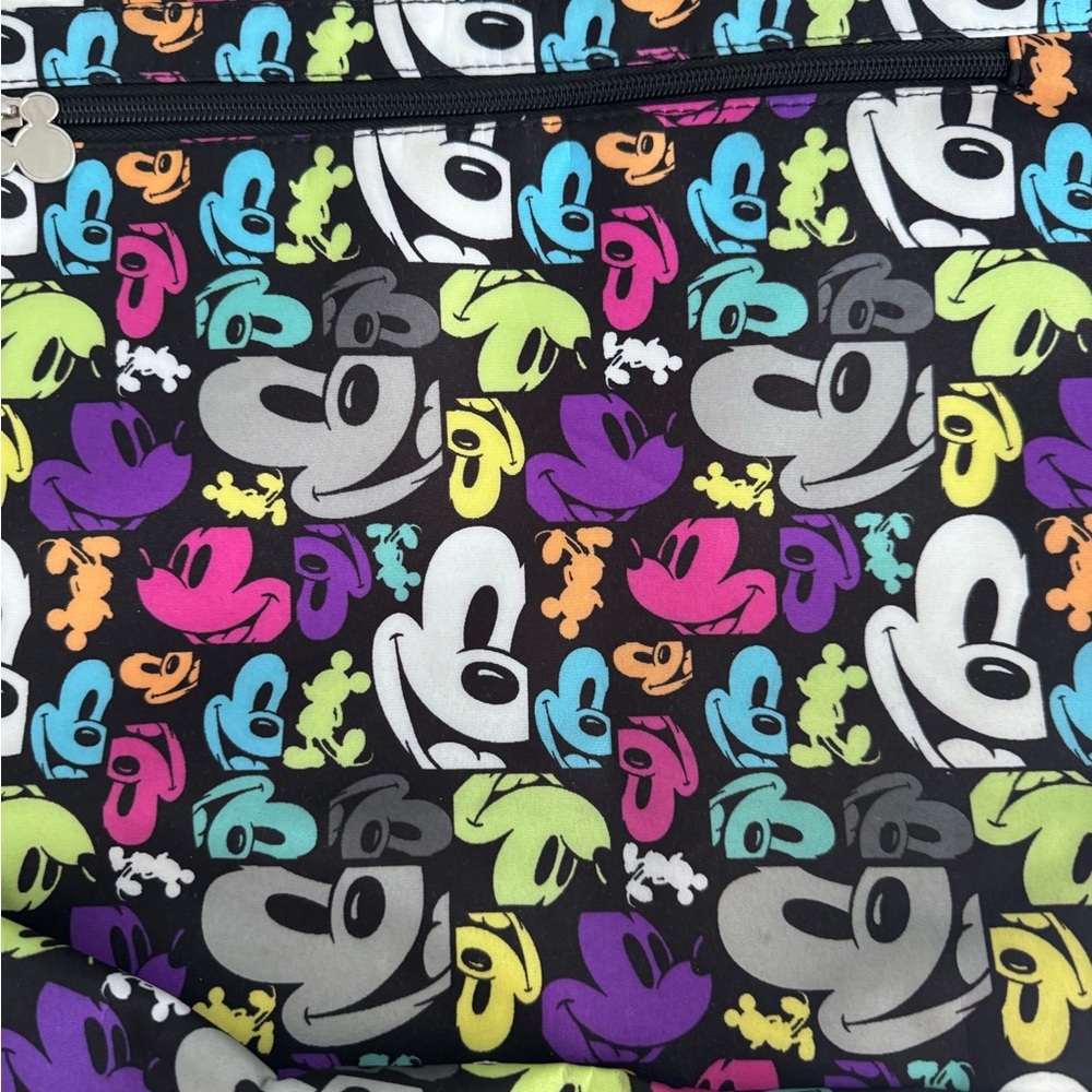 Walt Disney World Colorful Mickey Head Tote Bag Zipper Top Gently Used - Picture 4 of 12